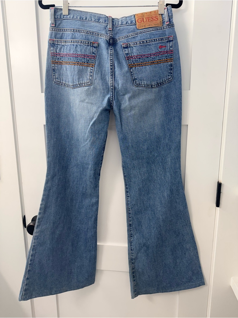Vintage Y2K Guess Rainbow Stitch Flare Jeans - Women's